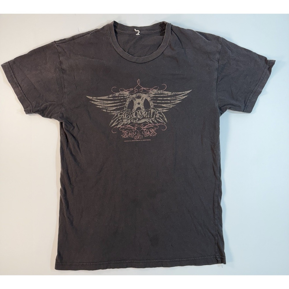 Aerosmith Band Tee Small Black Graphic Y2K Rock Grunge Vintage Style